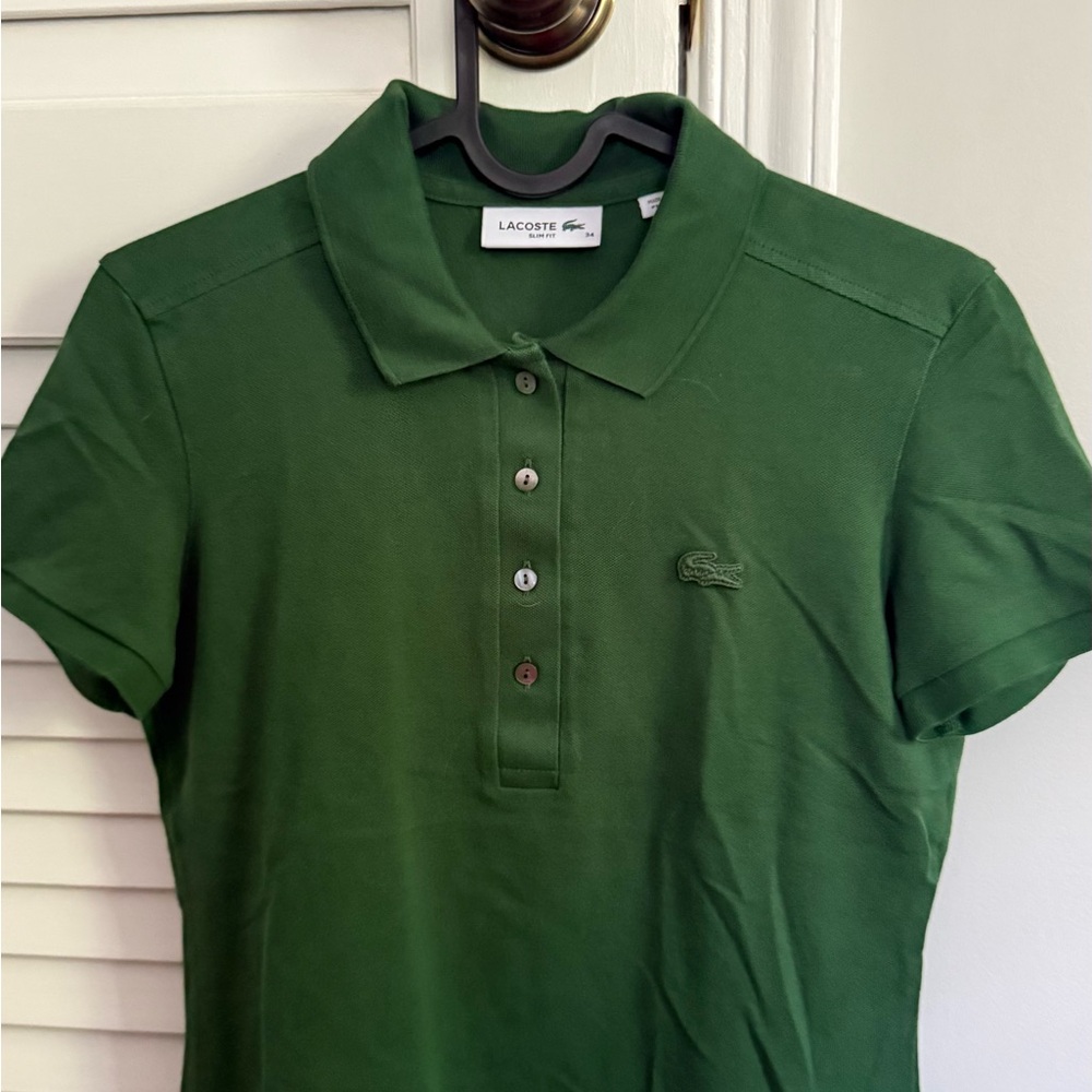 Lacoste Slim Fit Polo in Forest Green size 34